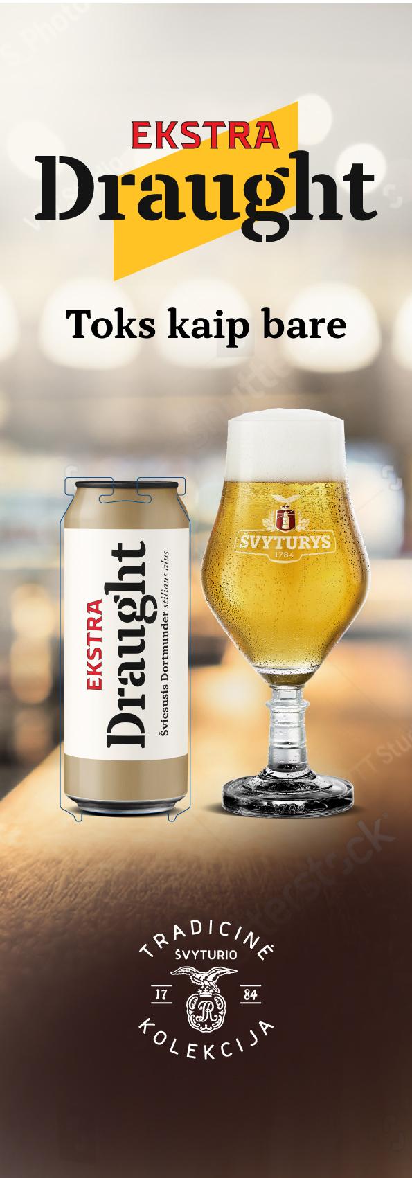 Prekės ženklas: EKSTRA Draught toks kaip bare EKSTRA Draught Šviesusis Dortmunder stiliaus alus ŠVYTURIO TRADICINĖ KOLEKCIJA